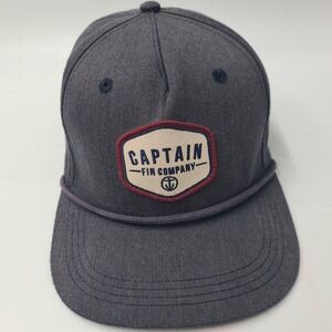 Captain Fin Hat Snapback Blue Red Patch Rope Surf Outdoors Fish Casual Logo Men